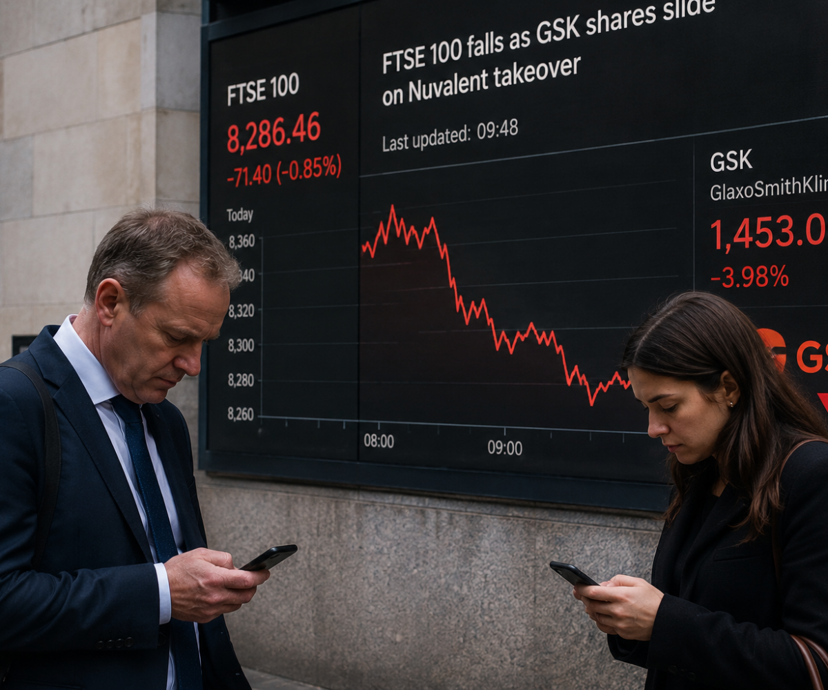 London's FTSE 100 falls as GSK slides after Nuvalent deal